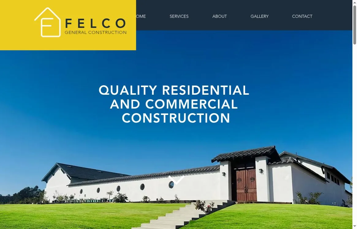Первый экран сайта FELCO Construction